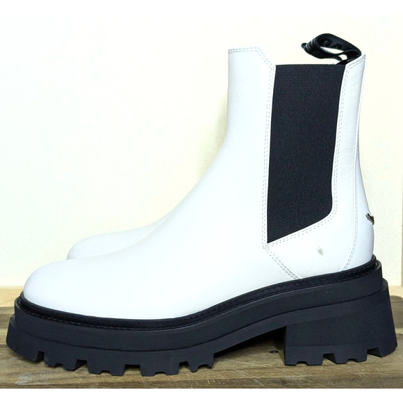 Zadig & Voltaire Boots Womens 10 EU 41 White Ride Chelsea Leather NEW SWCT00804 - Picture 5 of 12
